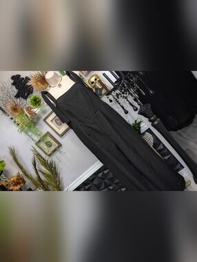 Shein Curve Black Bow Romper Pant Jumpsuit 1XL